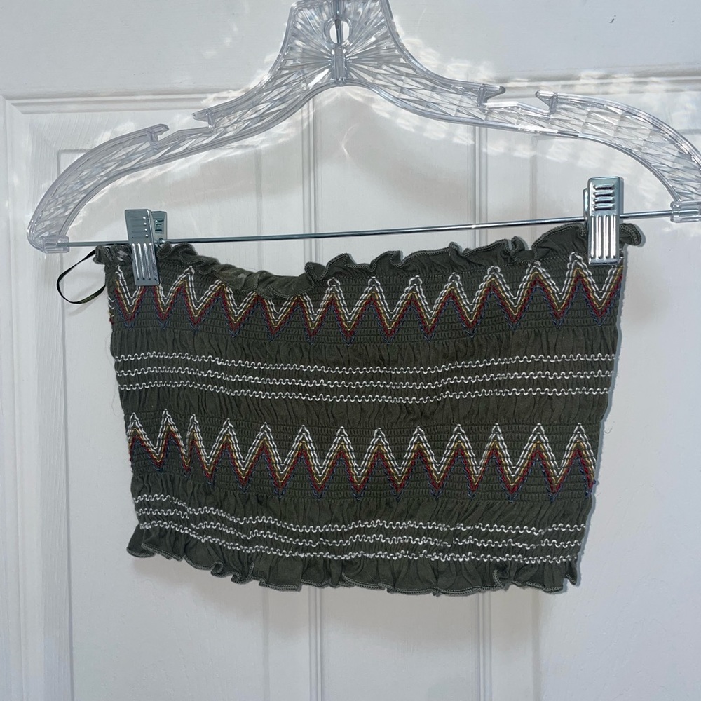 Olive green tube top